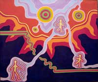 josé masiques - camino hacia el sol, óleo sobre tela